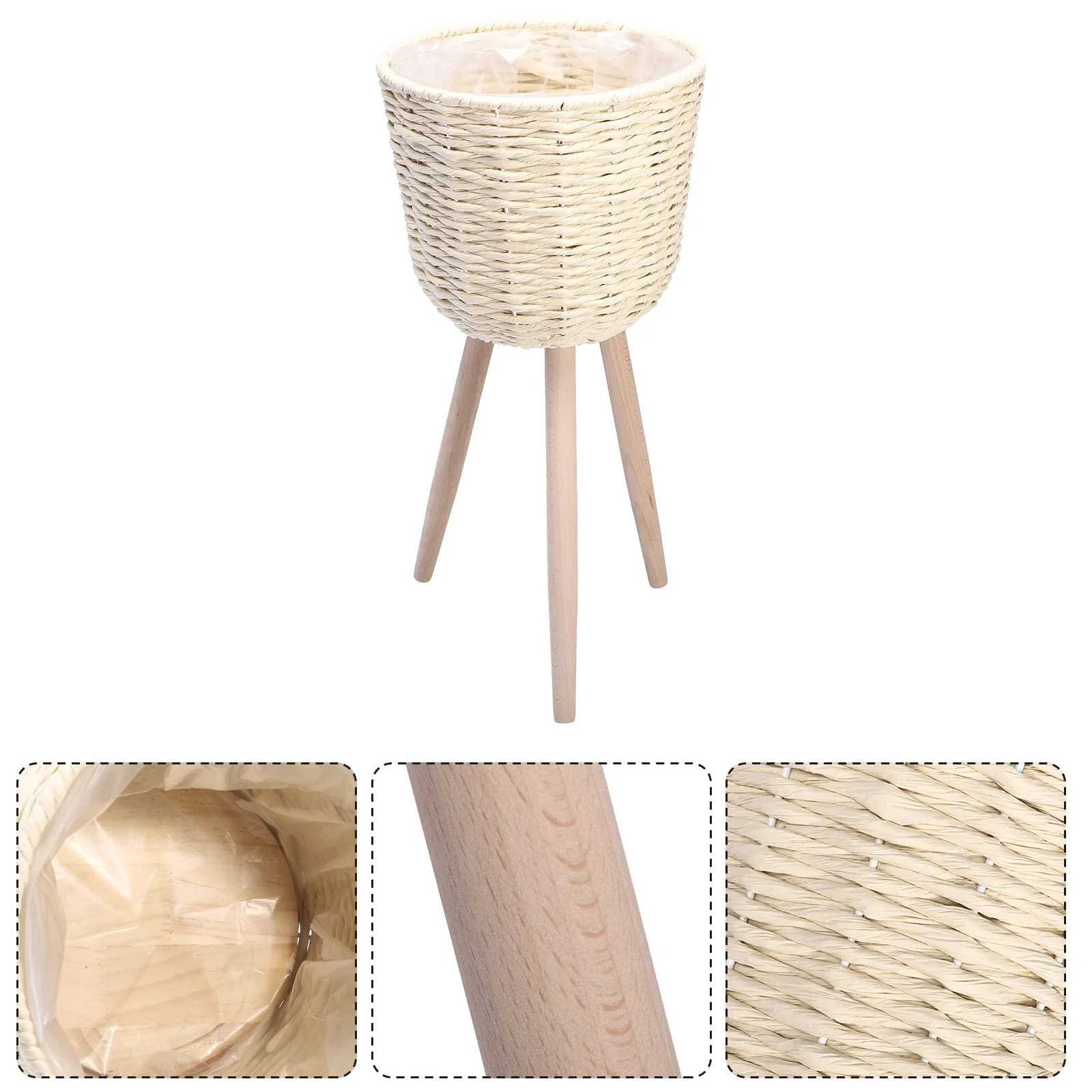 

1pc Flower Pot Rustic Rattan Vase Wicker Rattan Basket Natural Indoor Planter Rattan Basket Rustic Flower Pot Holder