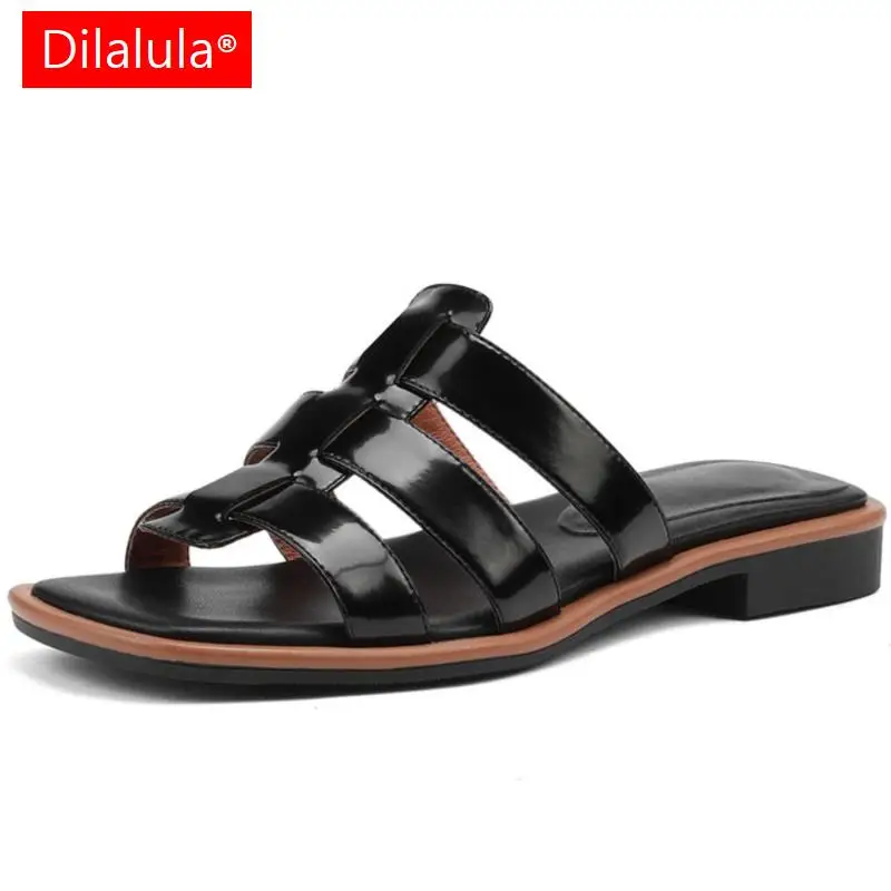 

Женские босоножки на низком каблуке, летние сандалии из натуральной кожи с перфорацией, 2023