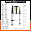 VEVOR Telescoping Ladder 12.5 FT Aluminum One-Button Retraction Collapsible Extension 375 LBS Capacity w/Non-Slip for Home RV 1