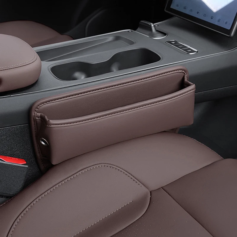 

Leather Car Seat Crevice Storage Box Pocket For Toyota BZ4X EA10 2022 2023 2024 Cup Key Phone Holder Organizer Accessories