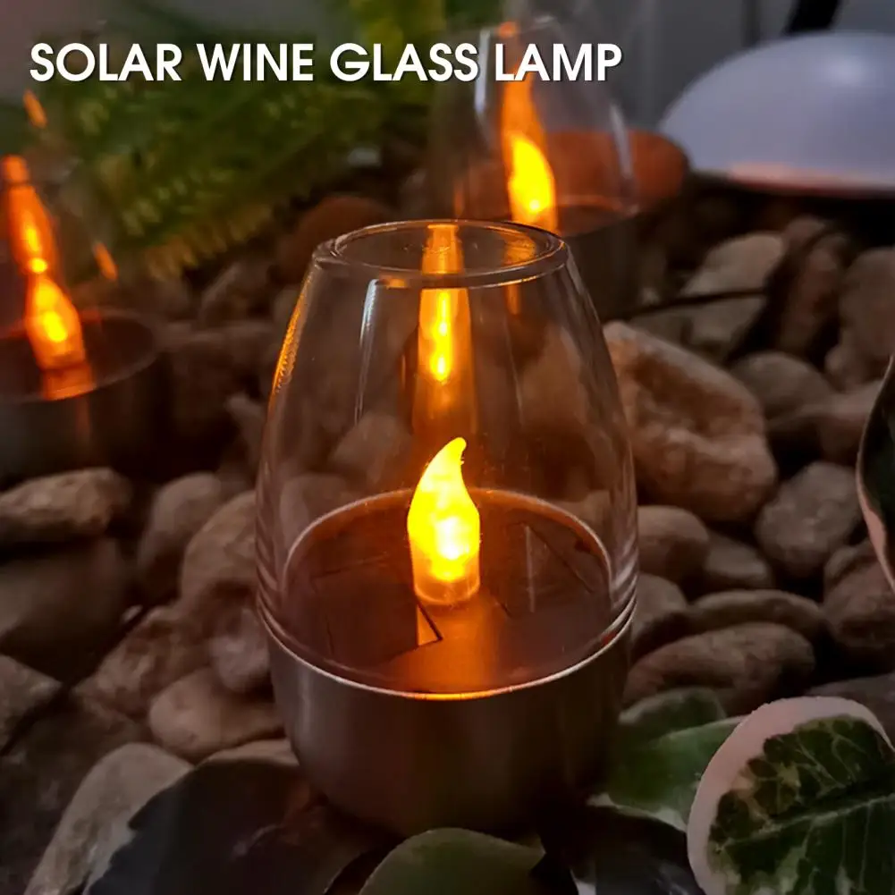 

Landscape Light Decorative Lightweight Energy-saving LED Solar Wine Glass Lawn Candle Night Light Candle Light for Villa