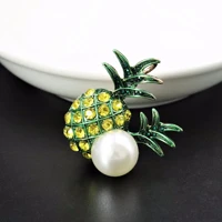 high end exquisite fashion pearl pineapple brooch fruit alloy corsage drip oil rhinestone corsage