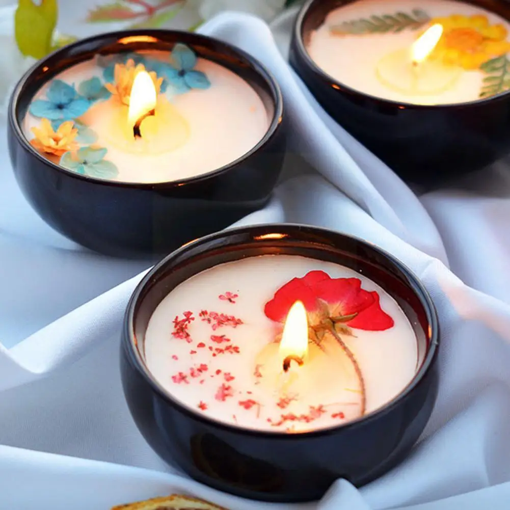 

Scented Long Lasting Soy Candles Crystal Stone Dried Flower Fragrance Smokeless Fragrance Candle For Home Decoration Weddin K9N7