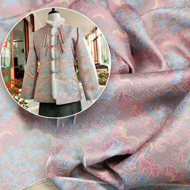 Винтажная китайская атласная парчовая жаккардовая ткань Hanfu Cheongsam костюмное