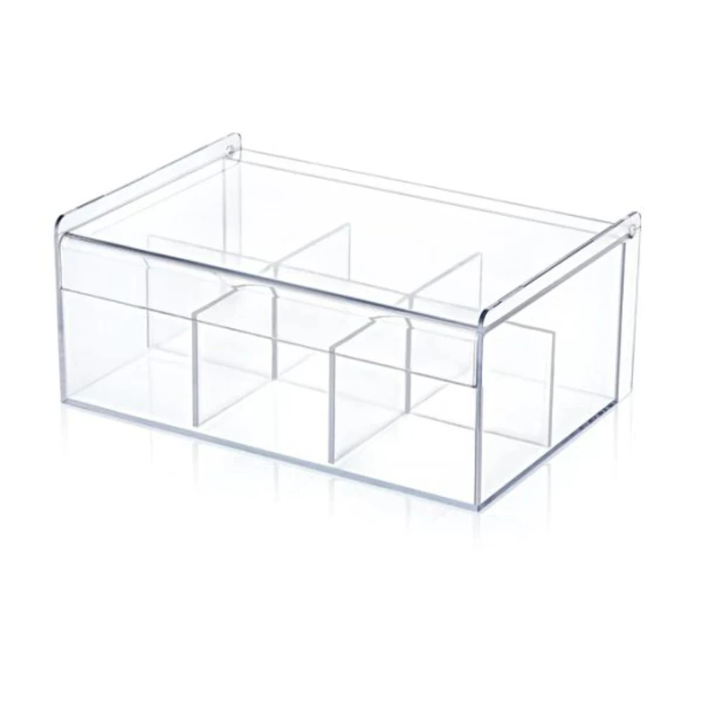 

Tea Box Coffee Tea Bag Teacup Infuser Storage Holder Organizer Set Lid 6 Compartments Cabinets Home Tea Acrylic Chinese Kitchen