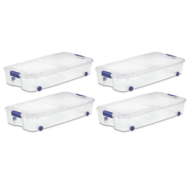 

Sterilite 4PCS 66 Qt Plastic Large Storage Box Set