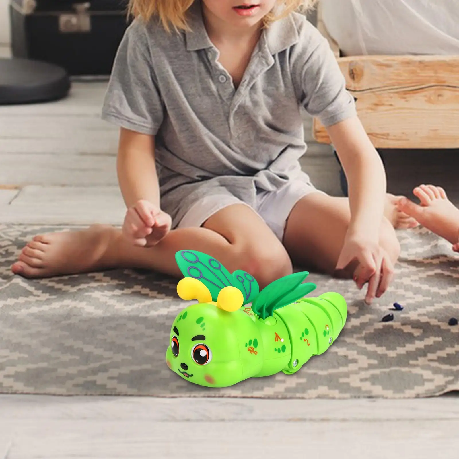 

Baby Caterpillar Toy 360 Degree Rotary with Music Lovely Early Learning Toys Crawling Toy for Baby Toddlers Children Girls Kids