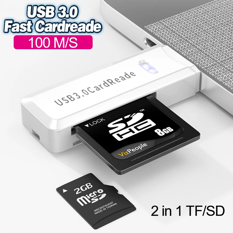 

2 IN 1 SD TF Card Reader USB 3.0 to SD Micro Memory Card Adapter for PC Laptop Accessories Multi Smart Cardreader Card Reader
