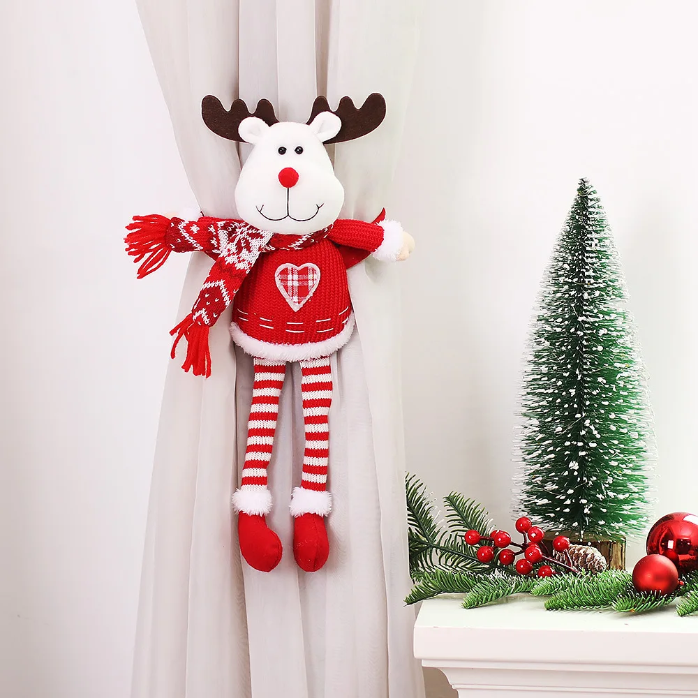 Рождественская занавеска С Санта-Клаусом, оленем, украшение для кукол, Рождественское украшение для дома, рождественские подарки 2023, рождественские подарки, новый год 2024