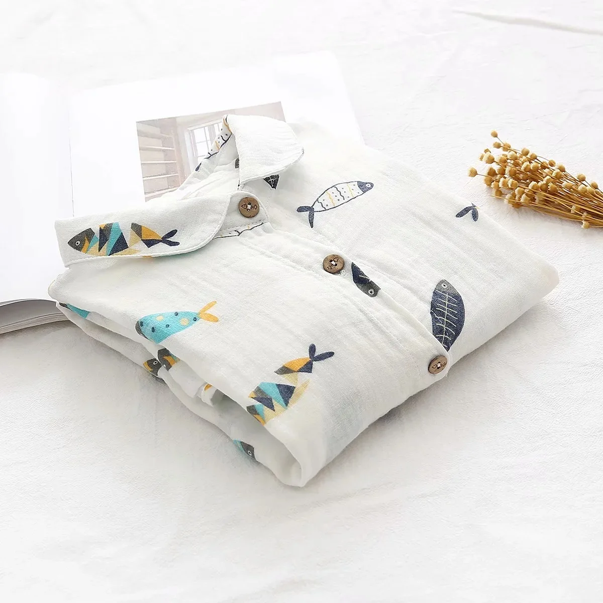 Весенние новые женские двухслойные белые рубашки из хлопчатобумажной пряжи с