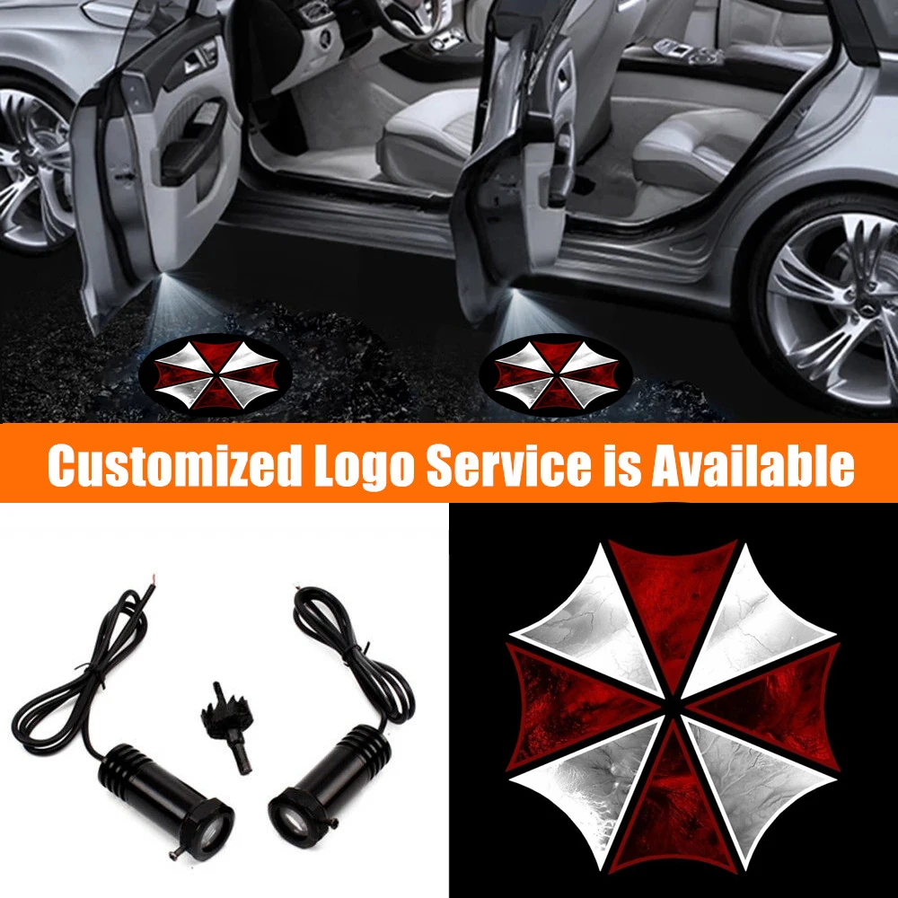 

2Pcs Umbrella Corporation Resident Evil Car Door Welcome Projector Shadow Lights Accessories Gadget