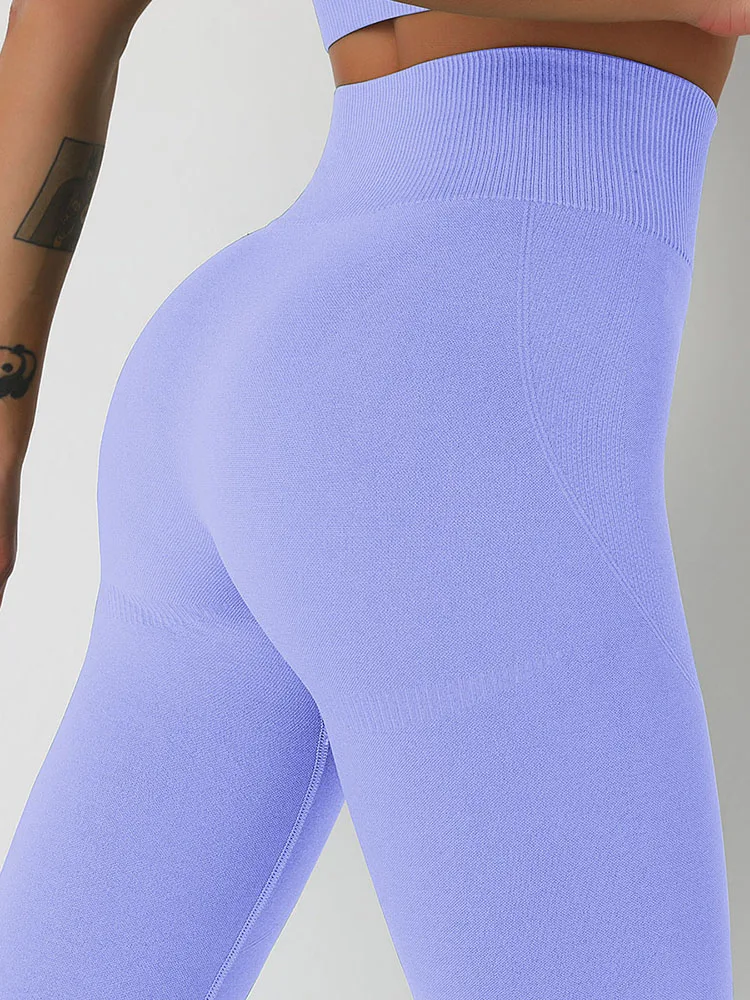 Seamless Yoga Leggings Women Scrunch Butt Workout Gym Tights Leggings Solid Color High Waisted Yoga Pants Gym Outfits Sportswear