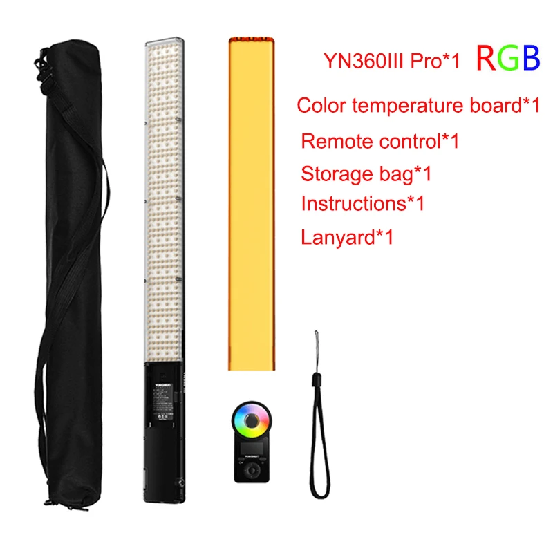 

YONGNUO YN360III Pro светодиодный RGB свет для фотосъемки температура 3200K 5500K ручной светильник с дистанционным управлением заполнясветильник свет