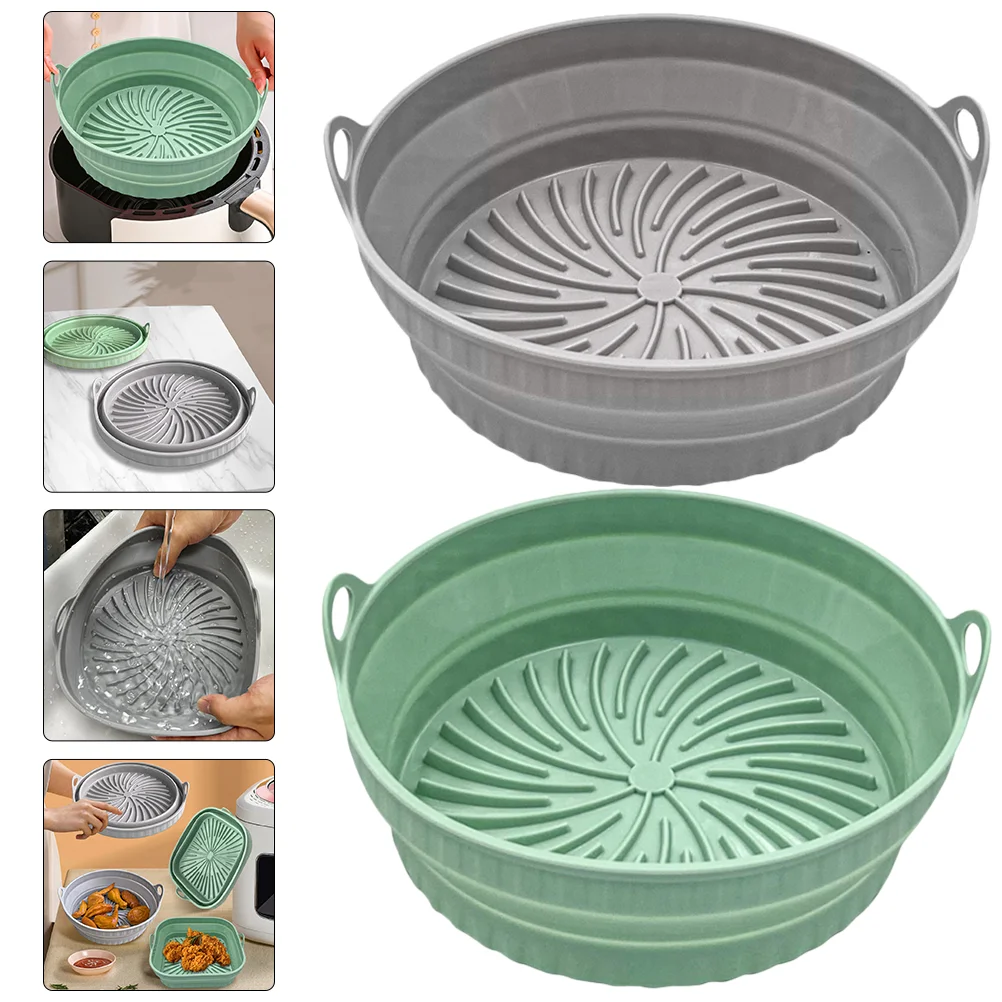 

Air Fryer Liner Silicone Pad Replaceable Reusable Cushion Folding Baking Resistant Basket Heat Round Accessories Mats Mat