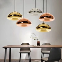 nordic indoor lighting pleated glass pendant lamp chrome gold copper globe round ball lights for restaurant room led chandeliers