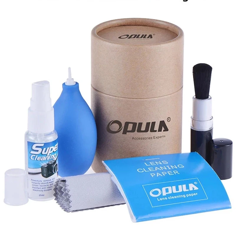 

5in1 Lens Screens Cleaning Kit Tools For Phone Computer Ipad Dust Removal Air Blower Cleaner Brush Liquid Spray
