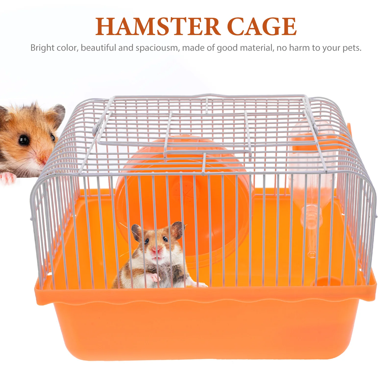 

Hamster Cage Travel Carry Rat Cage Small Pets Supplies Hamster Toy Accessories (Pink) For Rabbit