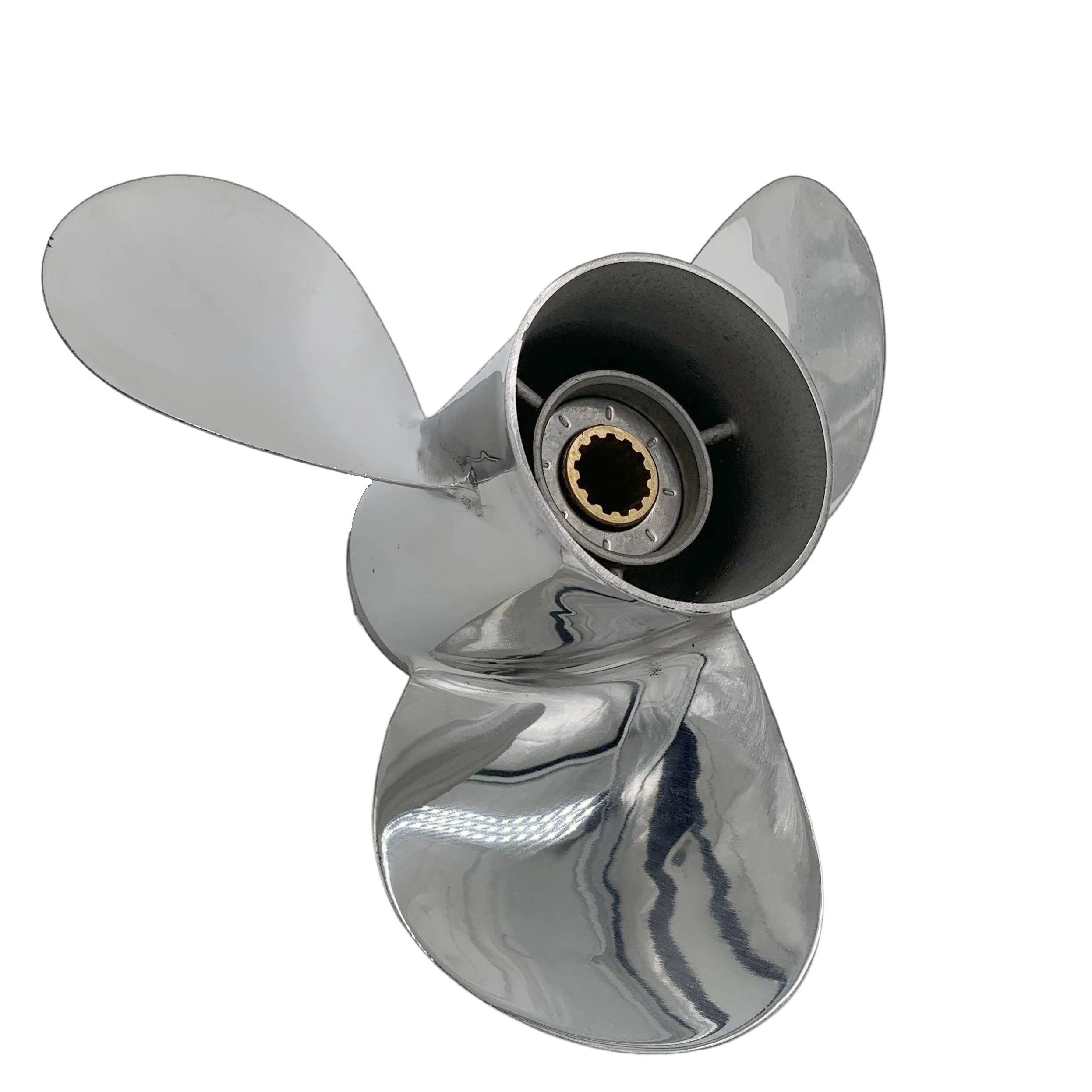 Лодочный пропеллер 11x15 для Yamaha 40HP-55HP 3 лезвия из нержавеющей стали Prop SS 13 зубьев RH