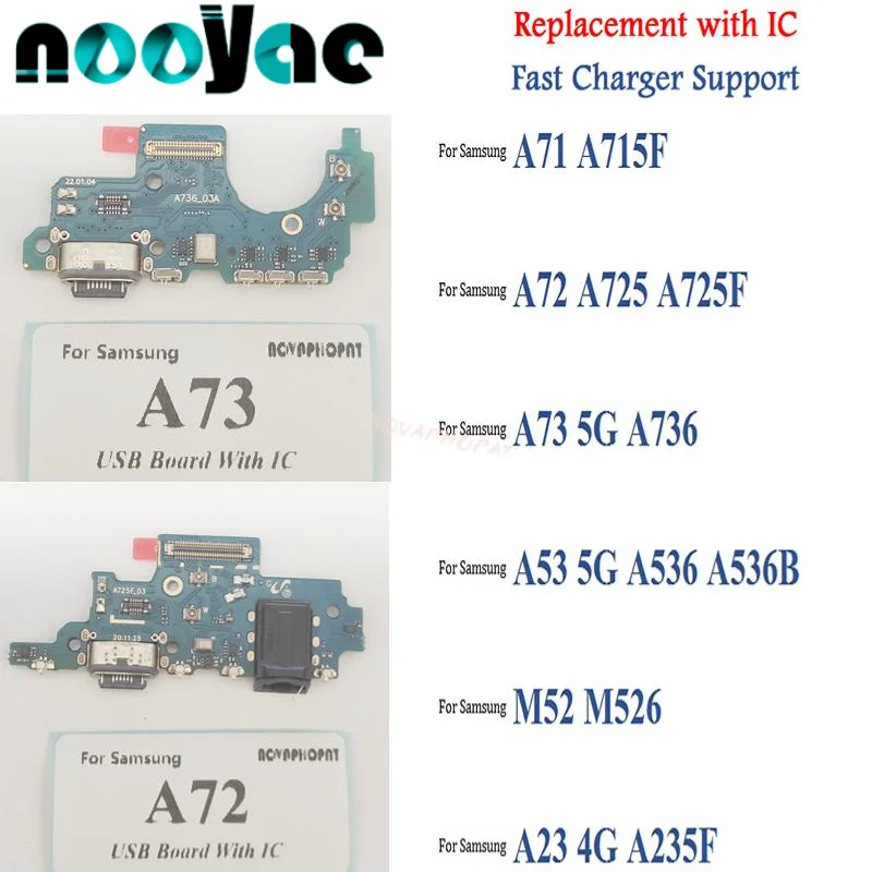 

10 шт. для Samsung Galaxy A71 A715F A72 A725 A73 A736 A53 5G A536 M52 A23 4G USB док-станция зарядное устройство разъем микрофон плата