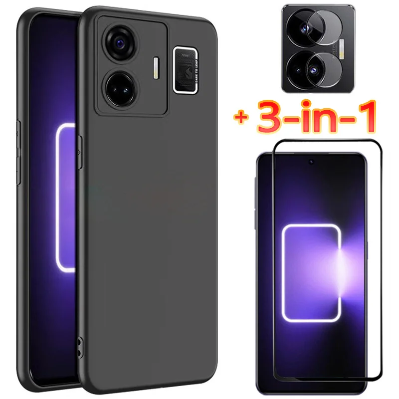 

Realme GT 3 Case, Tempered Glass + TPU Case for Realmi GT3 Neo3 3T Neo5 Soft Anti-shock Phone Cases Realme GT Neo 5 SE Cover