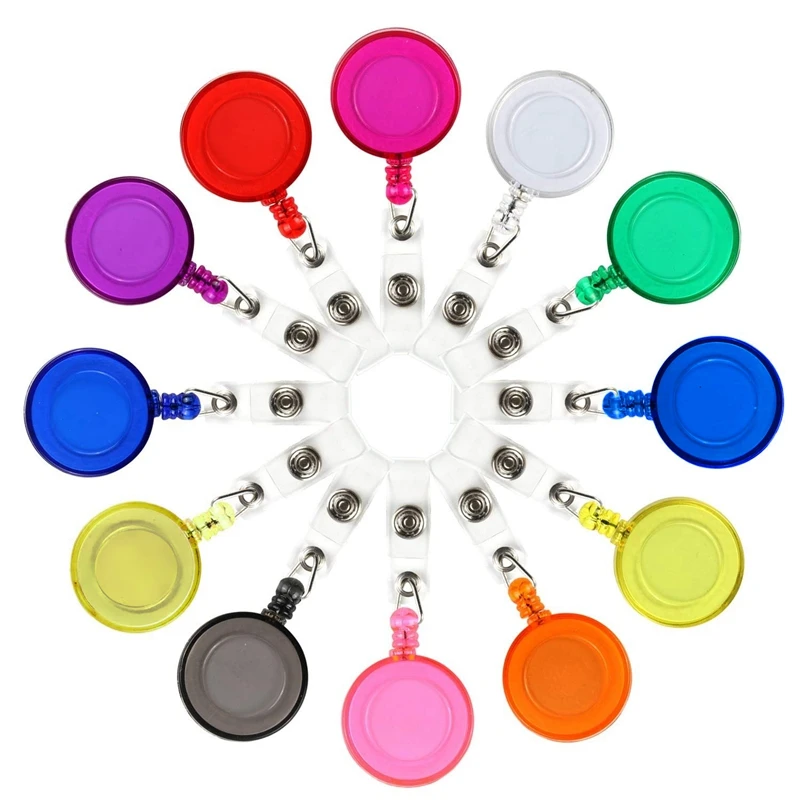 

50 Pcs Badge Reels Retractable Badge Holders Clip, Retractable Badge ID Badge Holder With Belt Clip Key Ring For School