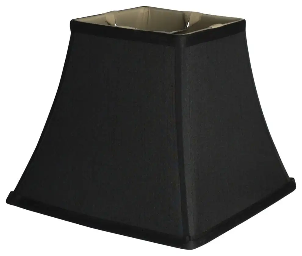 

9" Silk Square Cut Lampshade, Black