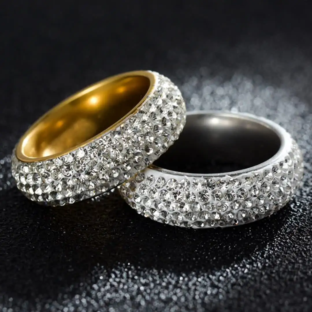 

30pcs/lot 5 Rows Zircon Ring Cluster Cubic Zirconia CZ Rings for Women Engagement Wedding Fine Jewelry Wholesale