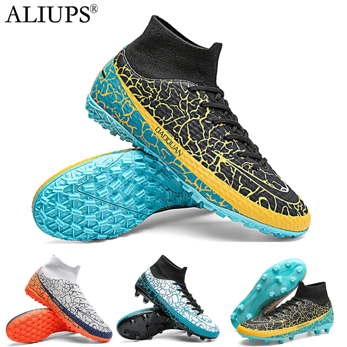 

ALIUPS Size 35-47 Indoor Turf Soccer Shoes Men Sneakers Original Football Boots AG TF Kids Soccer Cleats Training Futsal Shoes