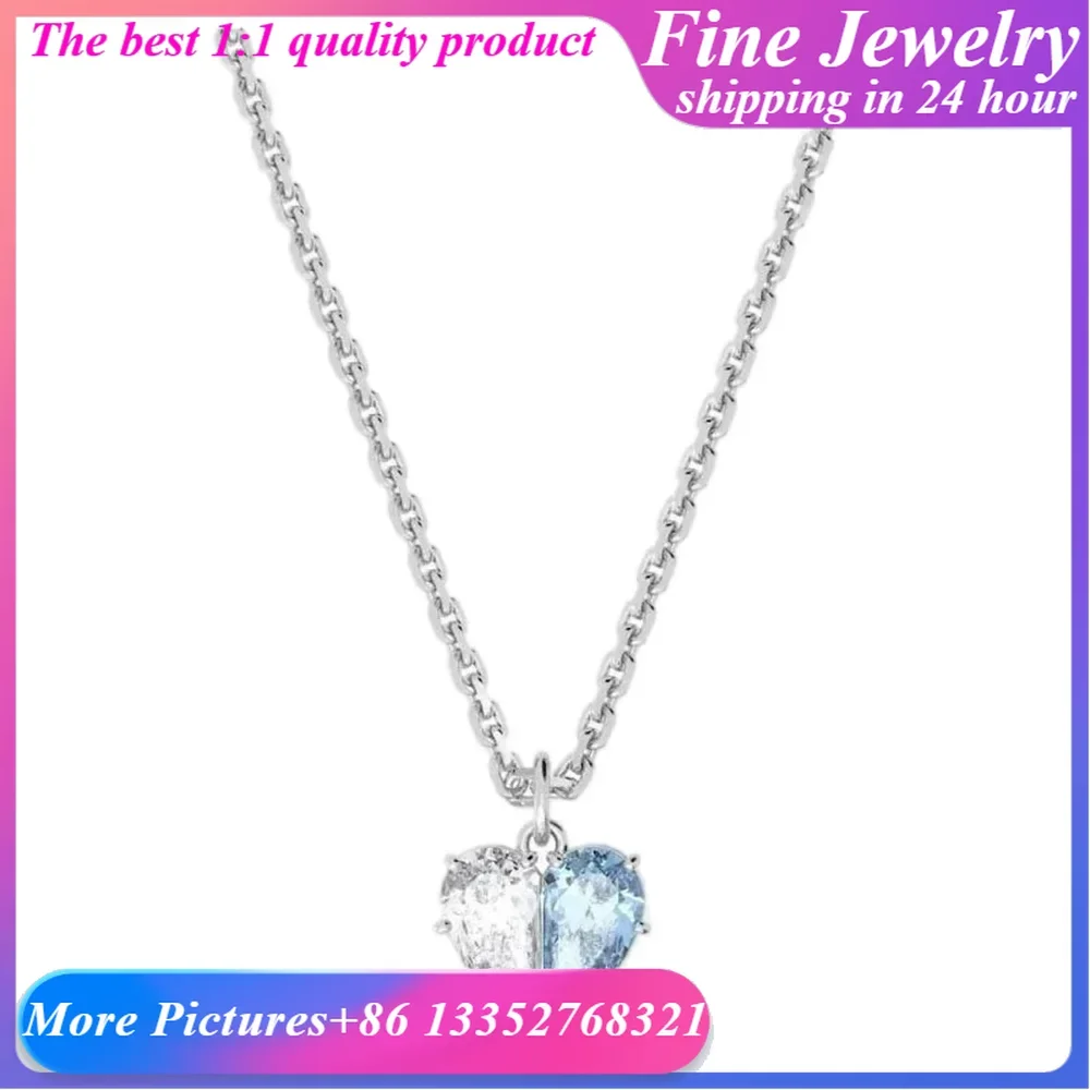 Очаровательное ожерелье с подвеской из синего драгоценного камня Kulon 520 в форме