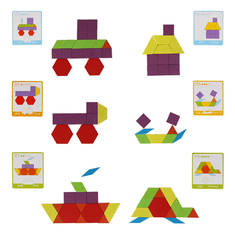 130 шт. деревянные головоломки игры Монтессори обучающие игрушки для головоломка
