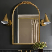 vintage mirror irregular gold design bathroom shower mirror desktop macrame espejo cuerpo entero home decoration accessories