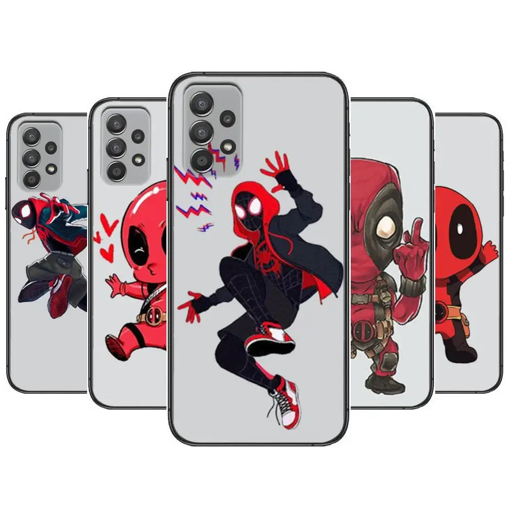 

Deadpool Spider-Man Phone Case Hull For Samsung Galaxy A70 A50 A51 A71 A52 A40 A30 A31 A90 A20E 5G a20s Black Shell Art Cell Cov
