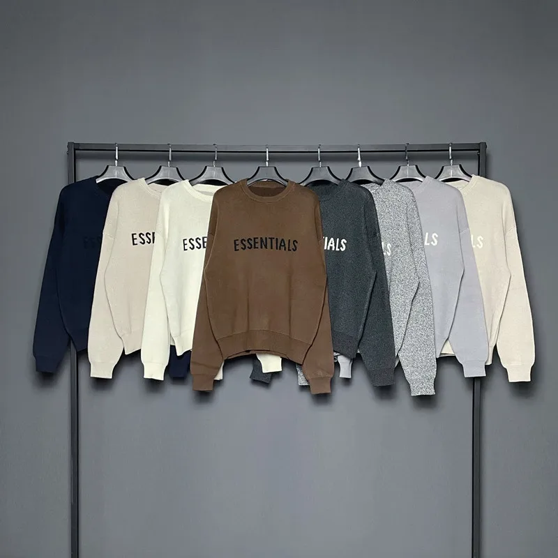 

22SS Double Line Letter Sweater FOG High Street Loose Trend Knit Sweater