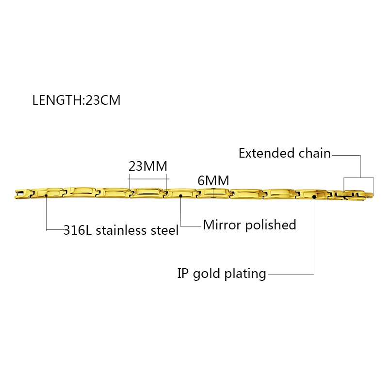 Promotion 23cm stainless steel sliver bracelet bangle indian bangles Chain Bracelet 6MM Wholesale Jewelry Gift |