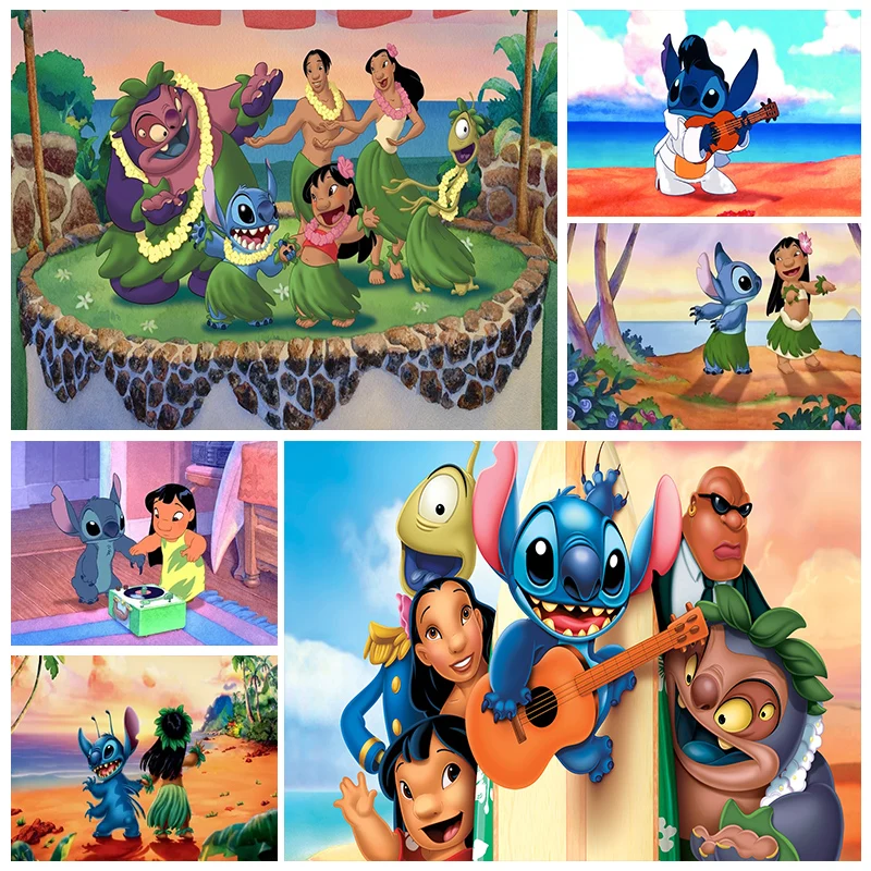 

Disney 5D Diamond Embroidery Cartoon Lilo & Stitch Picture Mosaic Home Decor Ab Drill Diamond Painting Cross Stitch Kit Jh209