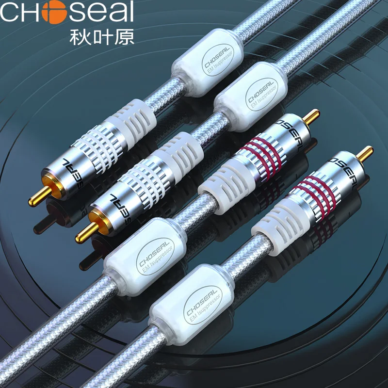 Фото Кабель CHOSEAL 2RCA-2RCA, стереокабель RCA (штекер-штекер) для домашнего кинотеатра, HDTV, усилителя, CD-проигрывателя, звуковой системы №1