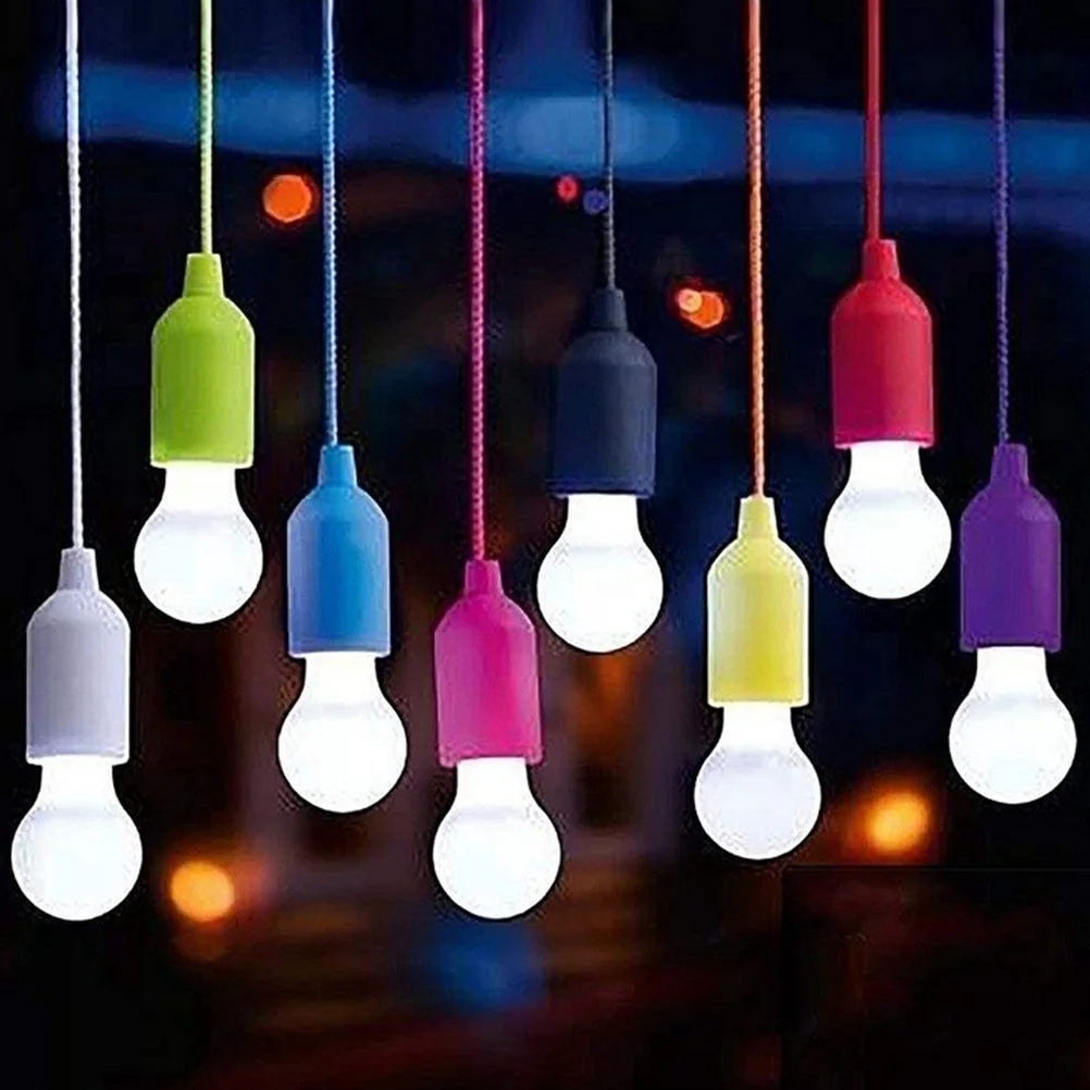 

8PCS Portable LED Bulb Light Battery Operated Pull-Rope Lamp for Indoor Outdoor Camping