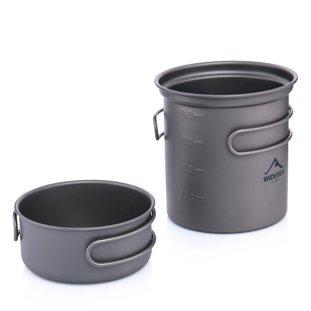 

Widesea Titanium Cooking Pot Set Tableware for Camping Outdoor Cookware Supplies Bowler Hiking Travel Tourism Tourist Dishes