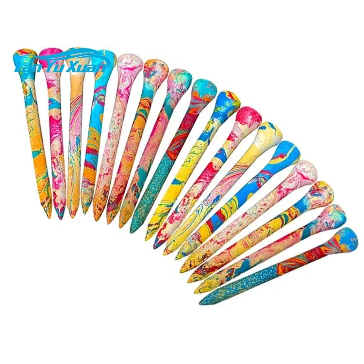 

70mm Wooden Golf Tee Unique Colorful Painting Custom Golf Tees