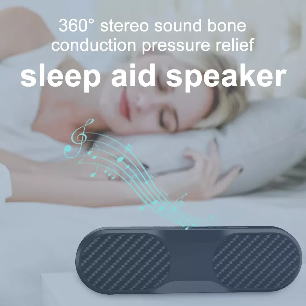 

Bone Conduction Bluetooth Music Box Wireless Portable Speaker Stereo Bass Under Pillow Improve Sleep Travel Use Subwoofer