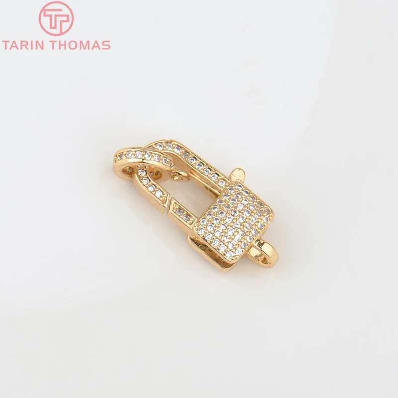 (3308) 1 шт. 11x28 мм 24-каратное золото латунь с цирконом ожерелье браслет