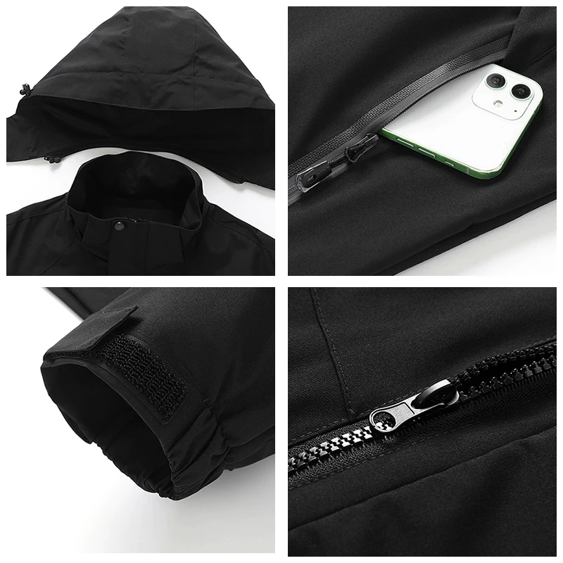 Куртка мужская со съемной крышкой ветрозащитная Водонепроницаемая зарядная
