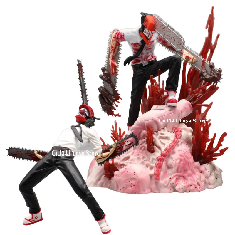 

18cm Chainsaw Man Figure Denji Action Figure Combat Denji/Power Figurine Helmets Demon Form Model PVC Collection Ornaments Toys