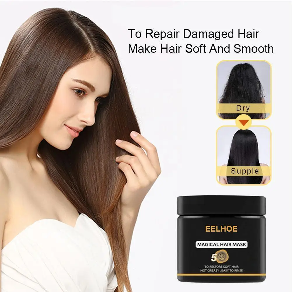 

Маска для волос EELHOE с кератином, волшебное мягкое лечение волос, здоровье, красота, уход за волосами для восстановления, сухости и сглаживания, Frizz 50 мл X5K7