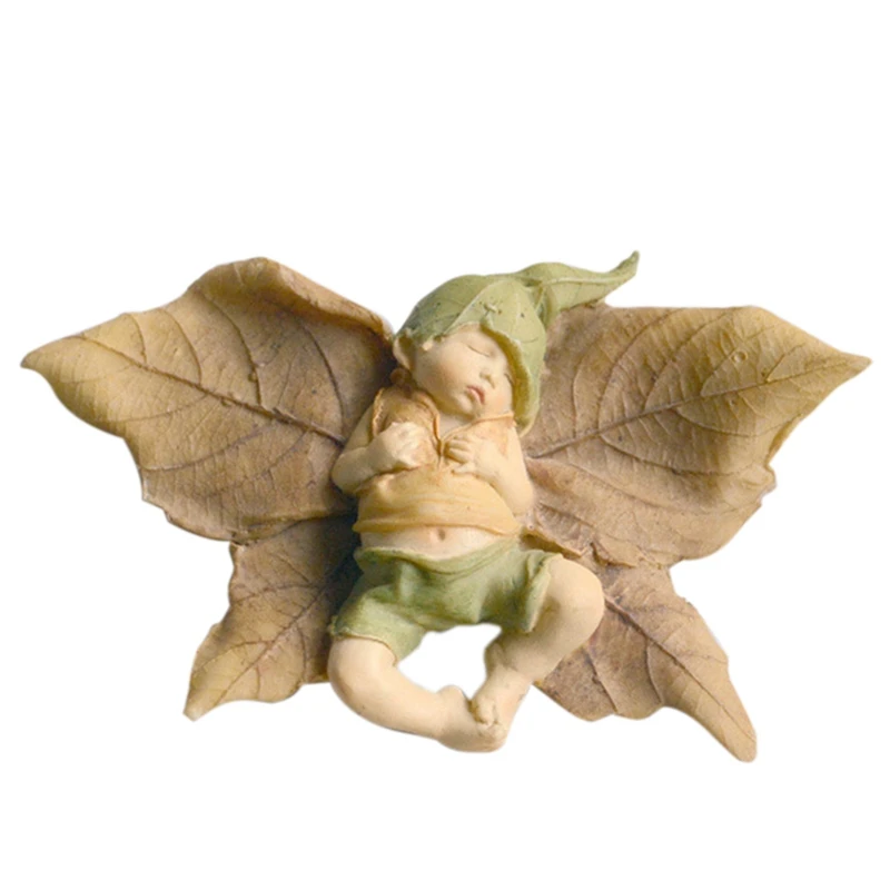 

Creative Cute Fairy Angel Statue Miniature Decoration Leaves Baby Christmas Tree Decoration Home Children's Gifts