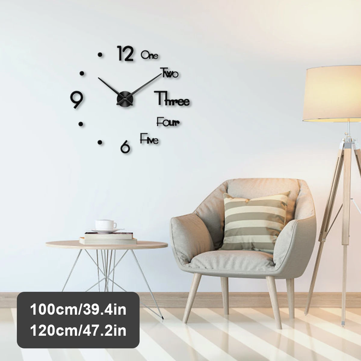 

Большие настенные часы без рамки, настенные часы «сделай сам», современные настенные часы 3D, водонепроницаемые декоративные часы с зеркаль...