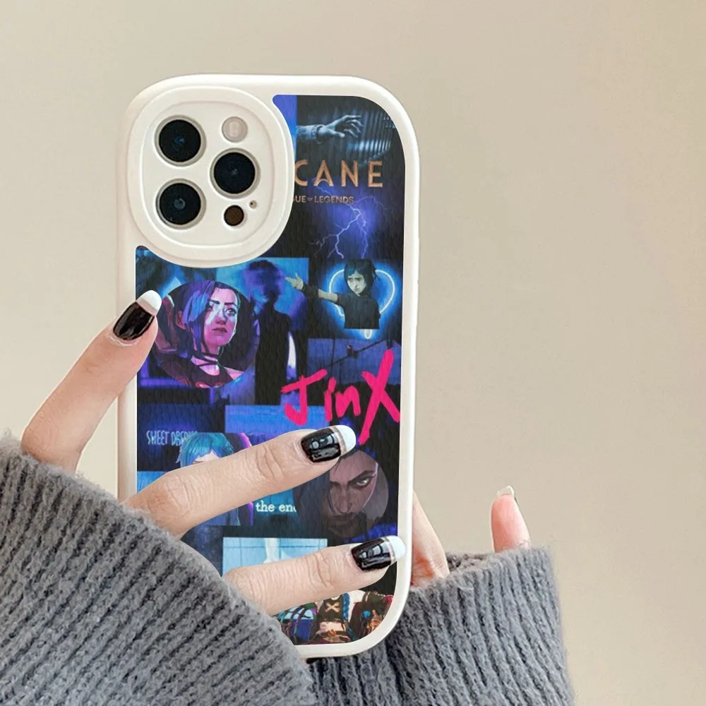 Anime A-ArcaneS J-Jinx Phone Case Hard Leather For iPhone 14 13 12 Mini 11 14 Pro Max Xs X Xr 7 8 Plus Fundas
