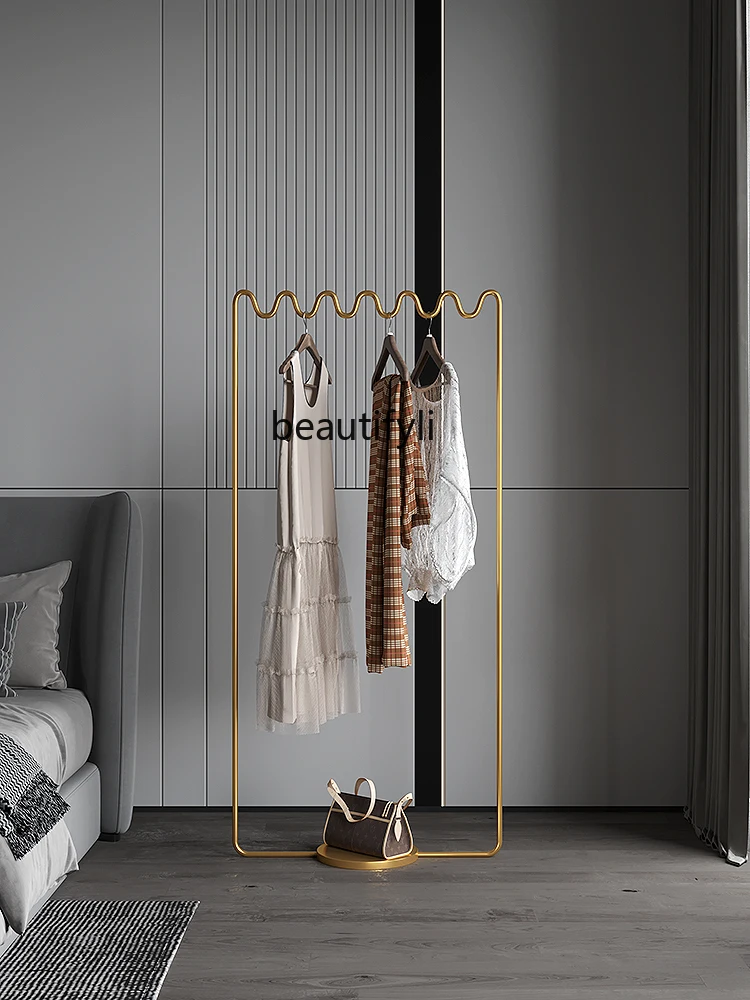 

zq Simple and Light Luxury Italian Coat Rack Living Room Home Indoor Hanger Floor Simple Clothes Rack