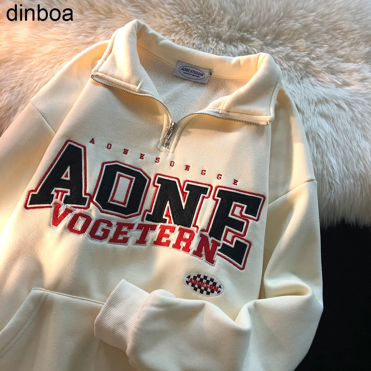 

Elegant High Neck Zipper Front Streetwear Sweatshirt Women Solid Basic Long-sleeve Pullover Winter Spring Fashion Clothing Y2k