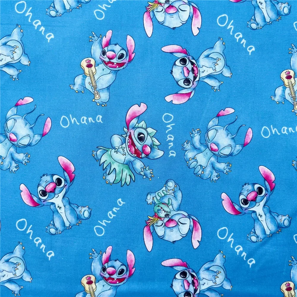 Хлопковая ткань для шитья Лило и Стич Disney лоскутного одежды платьев материал